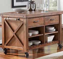Farmhouse Kitchen Island with Wheels