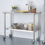 Stainless Steel Kitchen Island Table on Rolling Casters