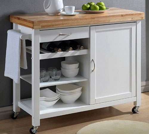 Baxton Studio White Butcher Block Island