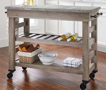 Better Homes and Gardens Farmhouse Style Cart with Wine Bottle Rack