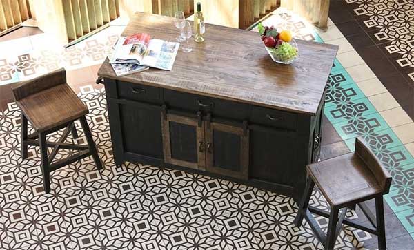 Black Barn Door Kitchen Island