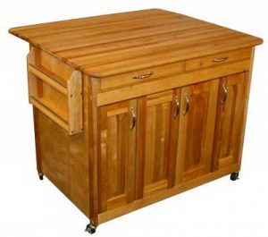 Catskill Craftsmen Butcher Block Island on Wheels