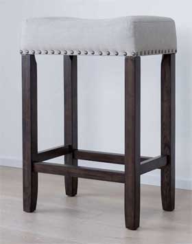 Cushioned 24-inch Pub Stool to Use with Rustic Kitchen Island