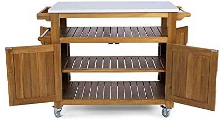Dual-Sided Rolling Cabinet with Doors that Open on Both Sides
