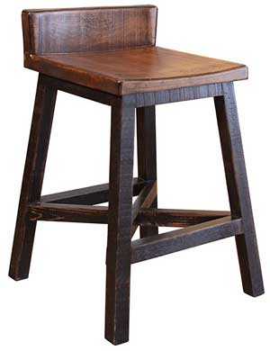 Wood Farmhouse Stool Chair that Matches Barn Door Island on Wheels
