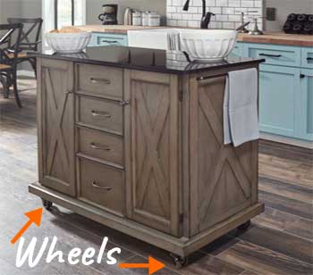Farmhouse Kitchen Island on Wheels - Transform a Kitchen on a Budget