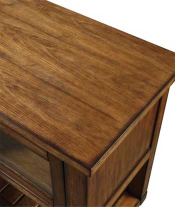 Faux Distressed Wood Finish and Burned Adges on Rolling Kitchen Cart