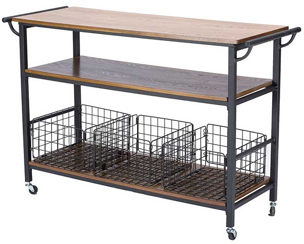 Industrial Kitchen Cart on Wheels