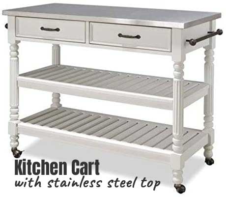 Kitchen Cart with Stainless Steel Top