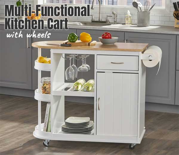 Multi-Functional Kitchen Cart with Wheels