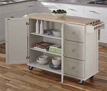 Kitchen Island Storage Shelves and Drawers