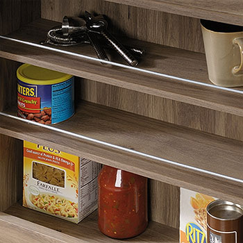 Open Shelves on Sauder Mobile Kitchen Island