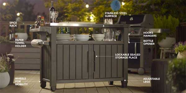 My Favorite Bbq Prep Table With Storage On Wheels