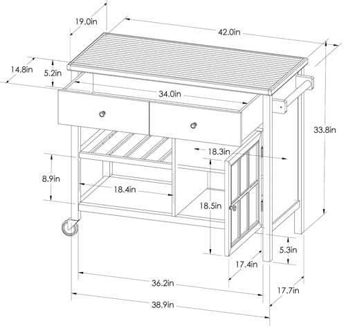 Modern Kitchen Cart Dimensions