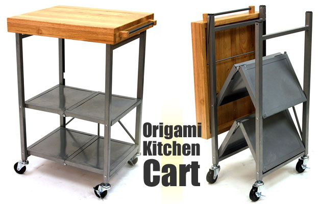 How the Origami Kitchen Cart Works: Open and Folded