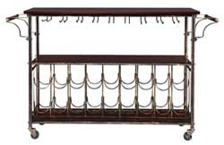 Roland Bar Cart with Compartments for 18-22 Bottles of Wine