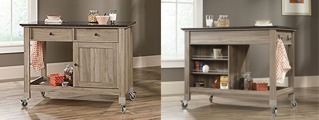 Sauder Mobile Kitchen Island, Front and Back Views