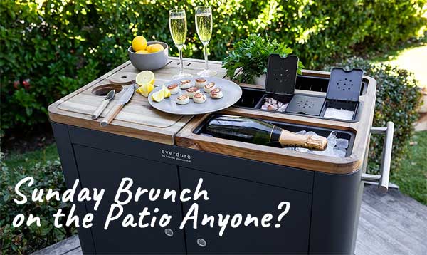 Sunday Brunch Serving Cart for Cocktails, Appetizers and More