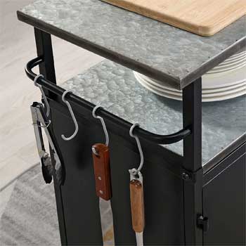 Utensil Hooks/Towel Bar on Barbecue Cart
