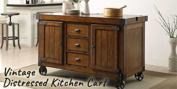 Vintage Distressed Kitchen Cart Best Value At 1 2 Price