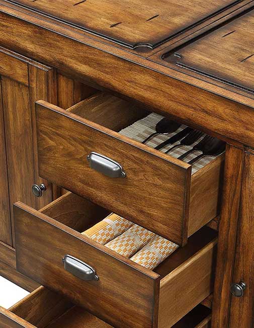 Vintage Looking Cabinetry on Rolling Kitchen Cart